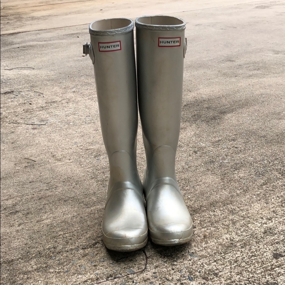 Hunter silver rain boots (7/8) EU39